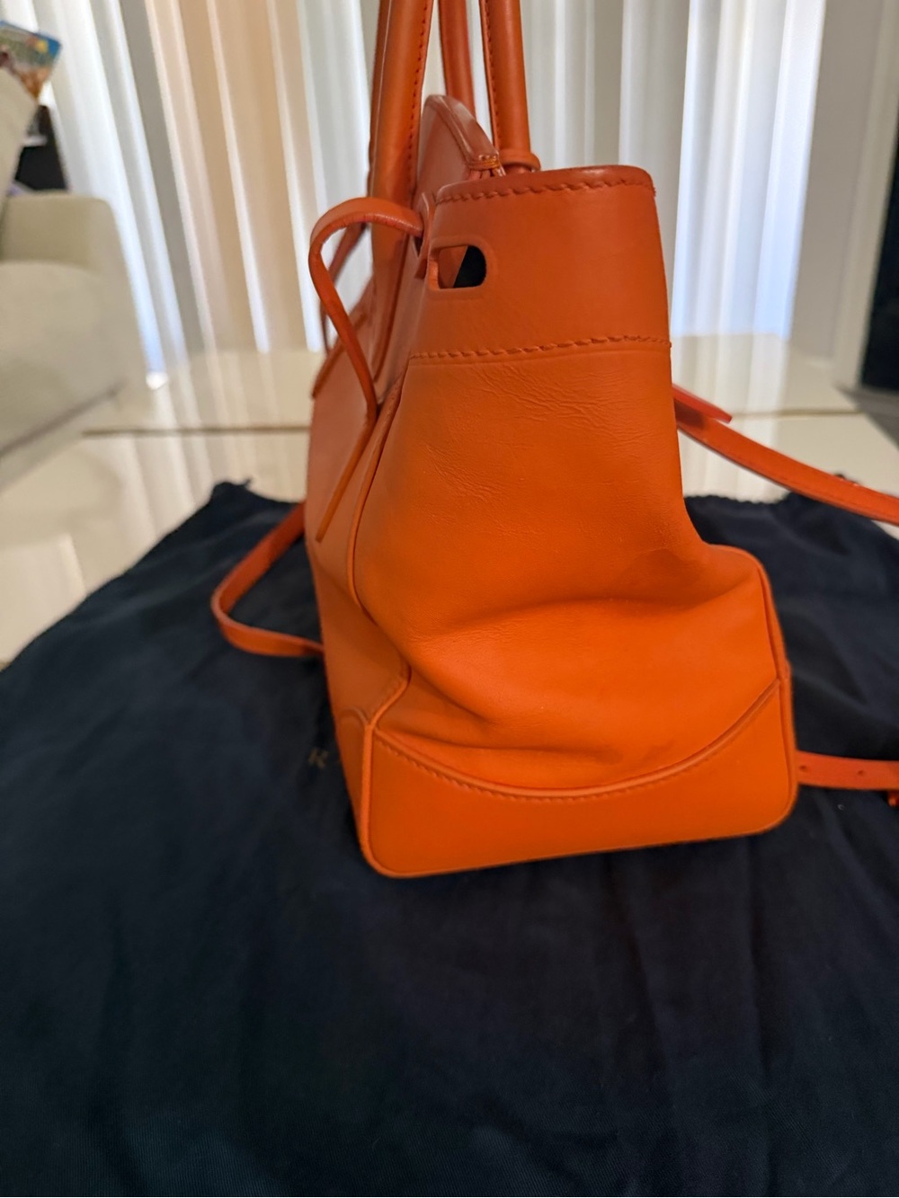 Ralph Lauren Ricky Bag clementine orange color Leather  33 - Picture 5 of 9